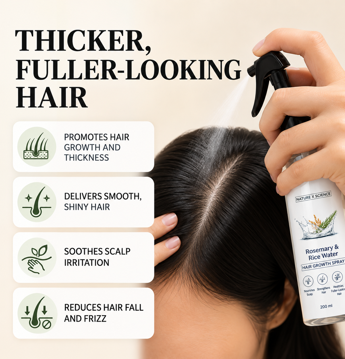 Rosemary & Rice Water Hair Growth Spray