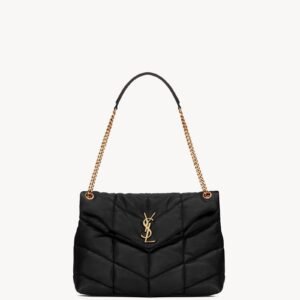 Medium Quilted Nappa Puffer in Black