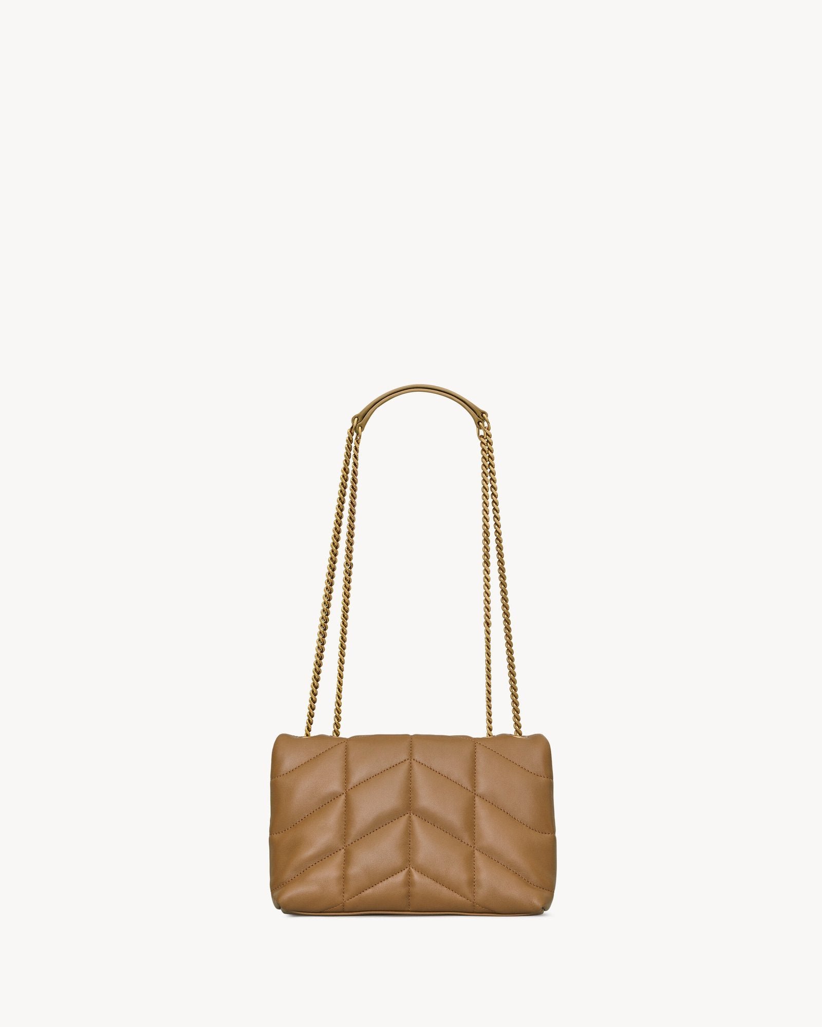 Mini Quilted Lambskin Puffer in Cork - Image 2