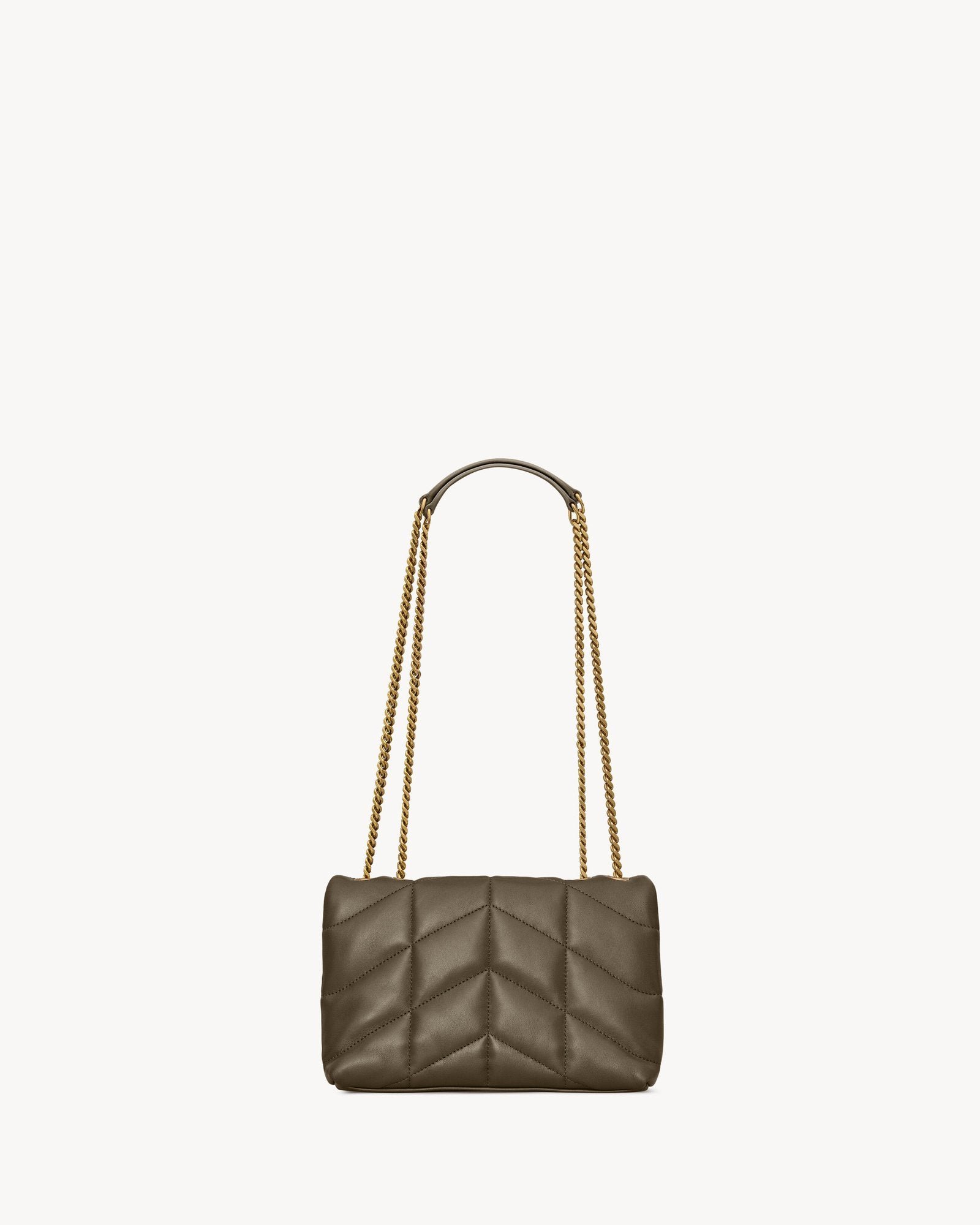 Mini Quilted Lambskin Puffer in Light Musk - Image 2
