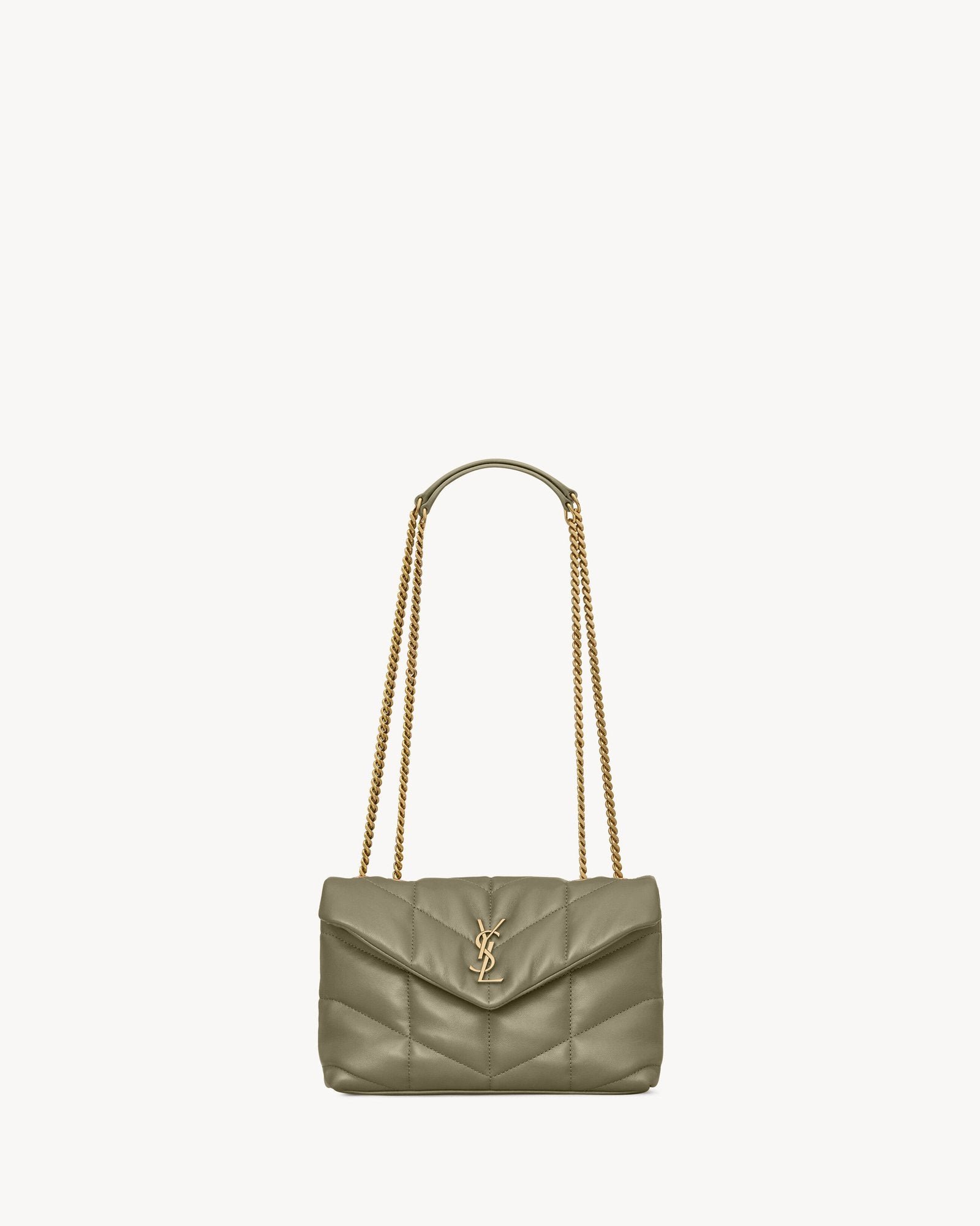 Mini Quilted Lambskin Puffer in Strong Moss - Image 4