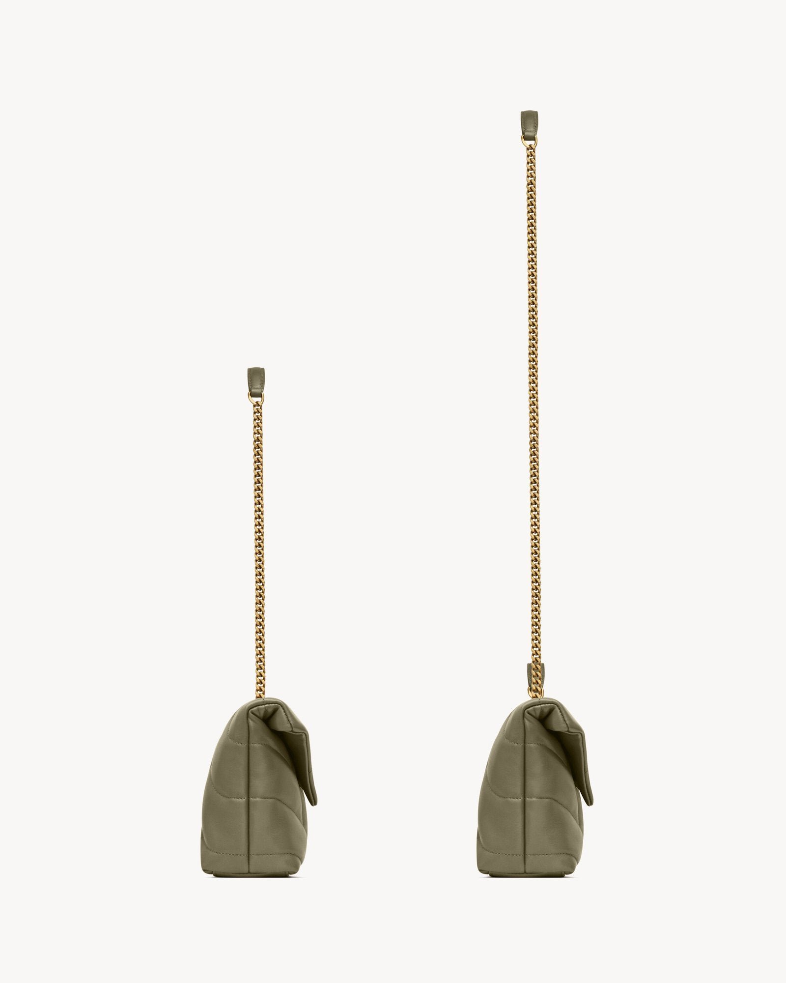 Mini Quilted Lambskin Puffer in Strong Moss - Image 5