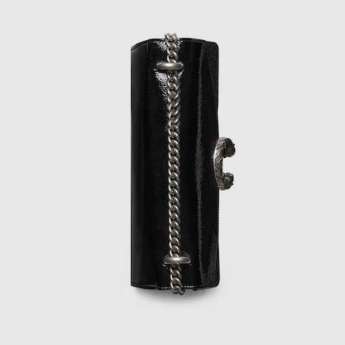 Patent Leather Medium Shoulder Bag with Iconic Closure – Black - Image 5