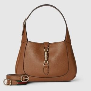 Medium Crescent Leather Shoulder Bag with Piston Closure – Nude