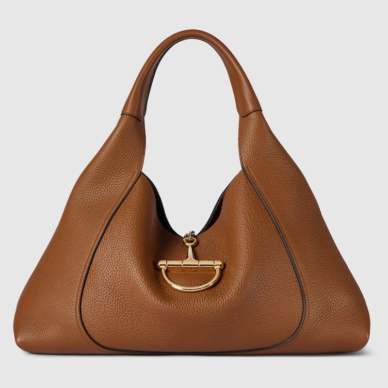 Softbit Maxi Shoulder Bag – Brown Grainy Leather
