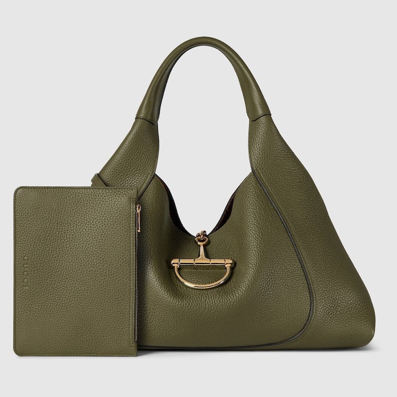 Softbit Maxi Shoulder Bag – Forest Green Grainy Leather - Image 7