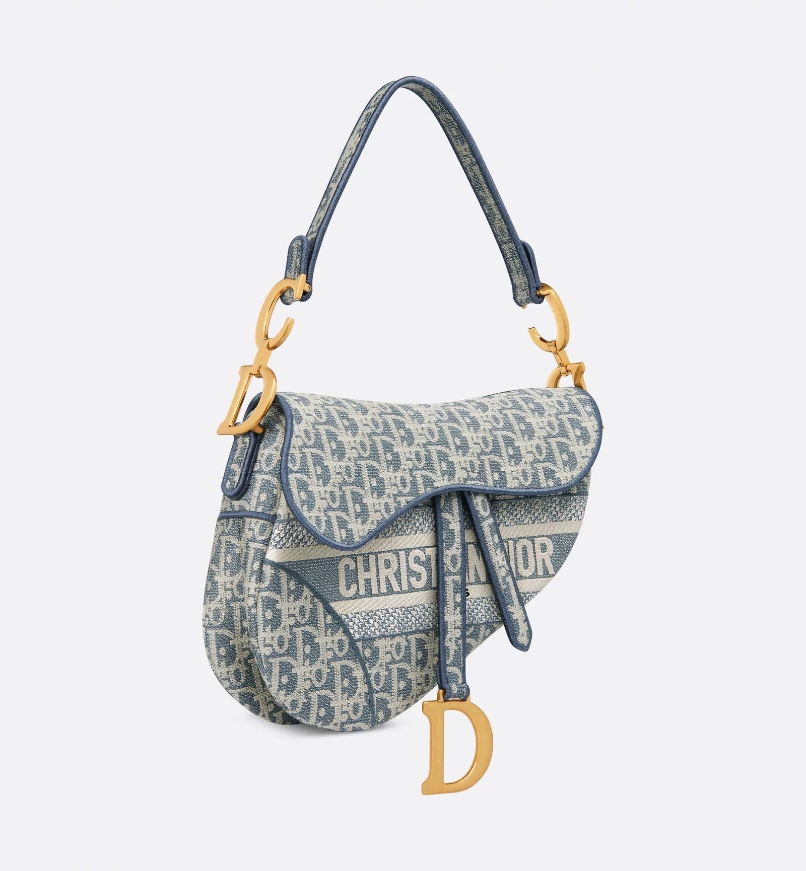 Saddle Bag – Blue Oblique Chambray Embroidery