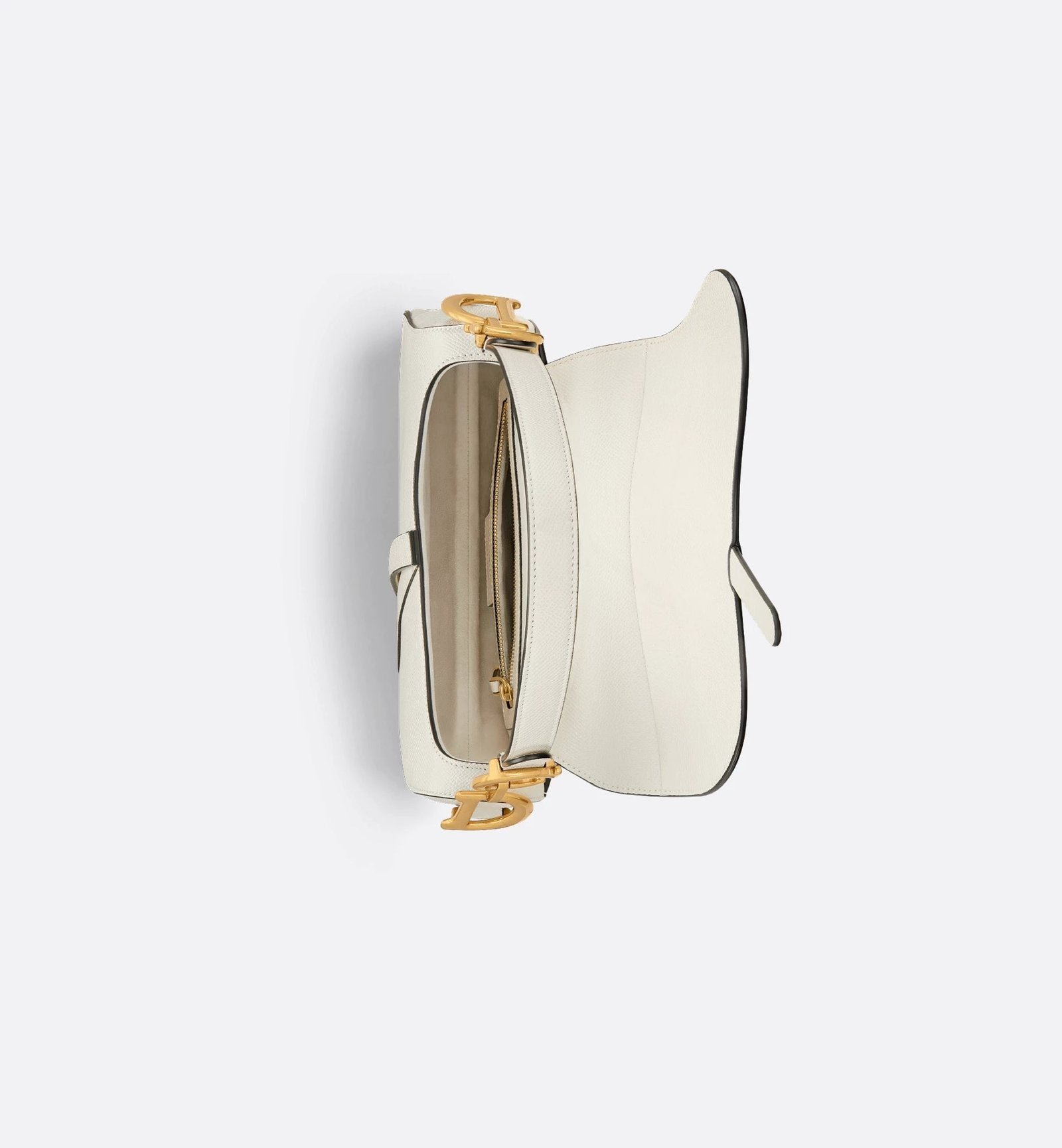 Grained Calfskin Saddle Bag - White - Image 10