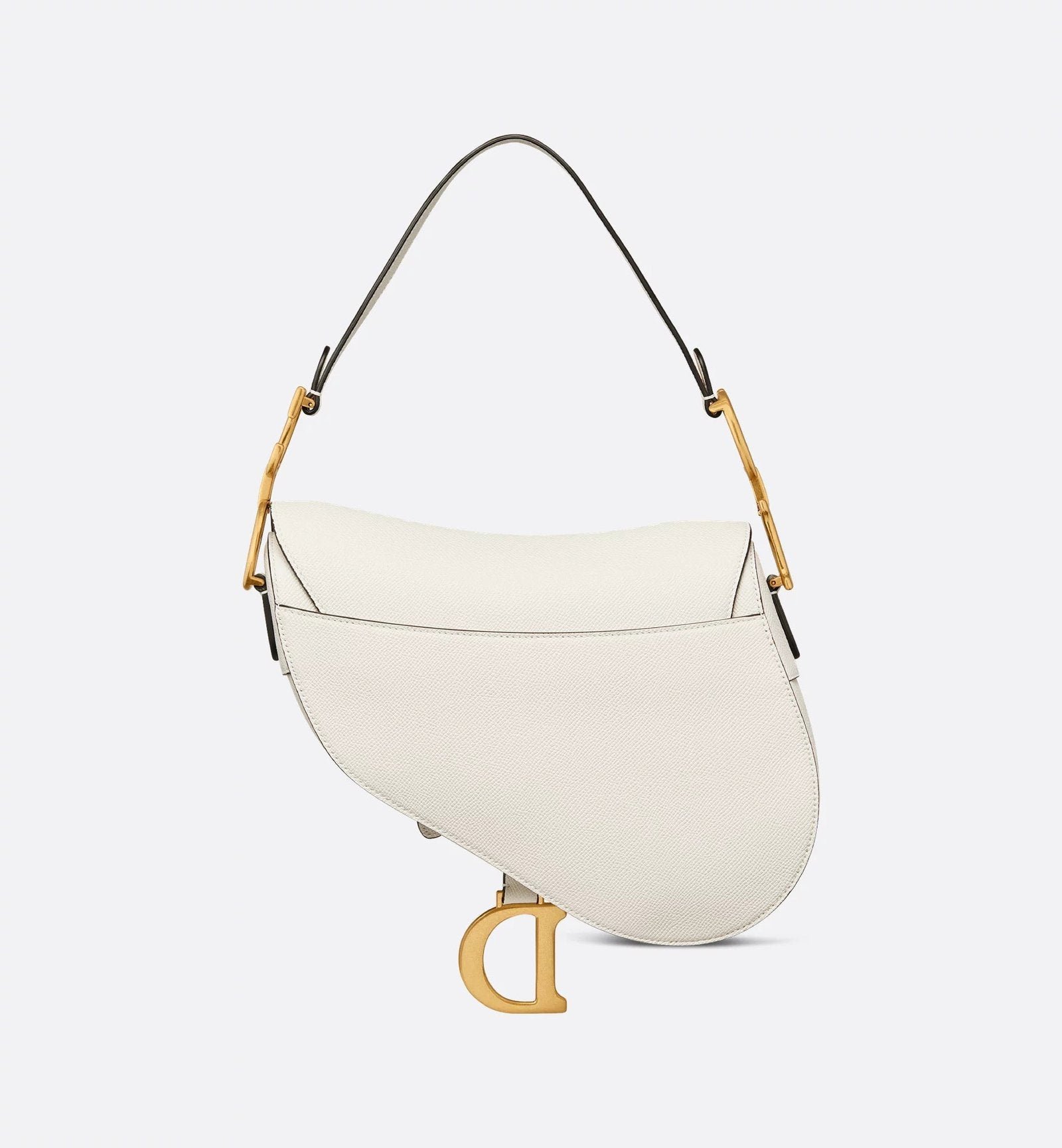 Grained Calfskin Saddle Bag - White - Image 4