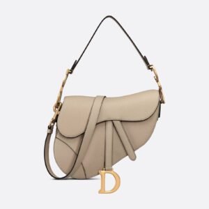 Grained Calfskin Saddle Bag - Tan