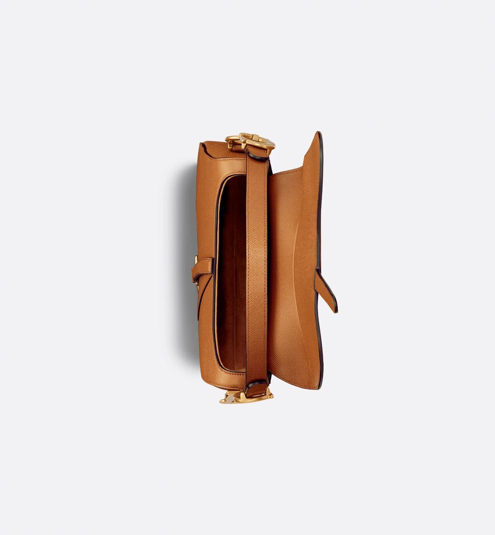 Grained Calfskin Saddle Bag - Golden - Image 11