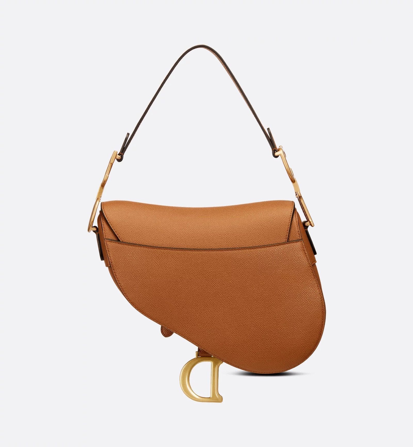 Grained Calfskin Saddle Bag - Golden - Image 2
