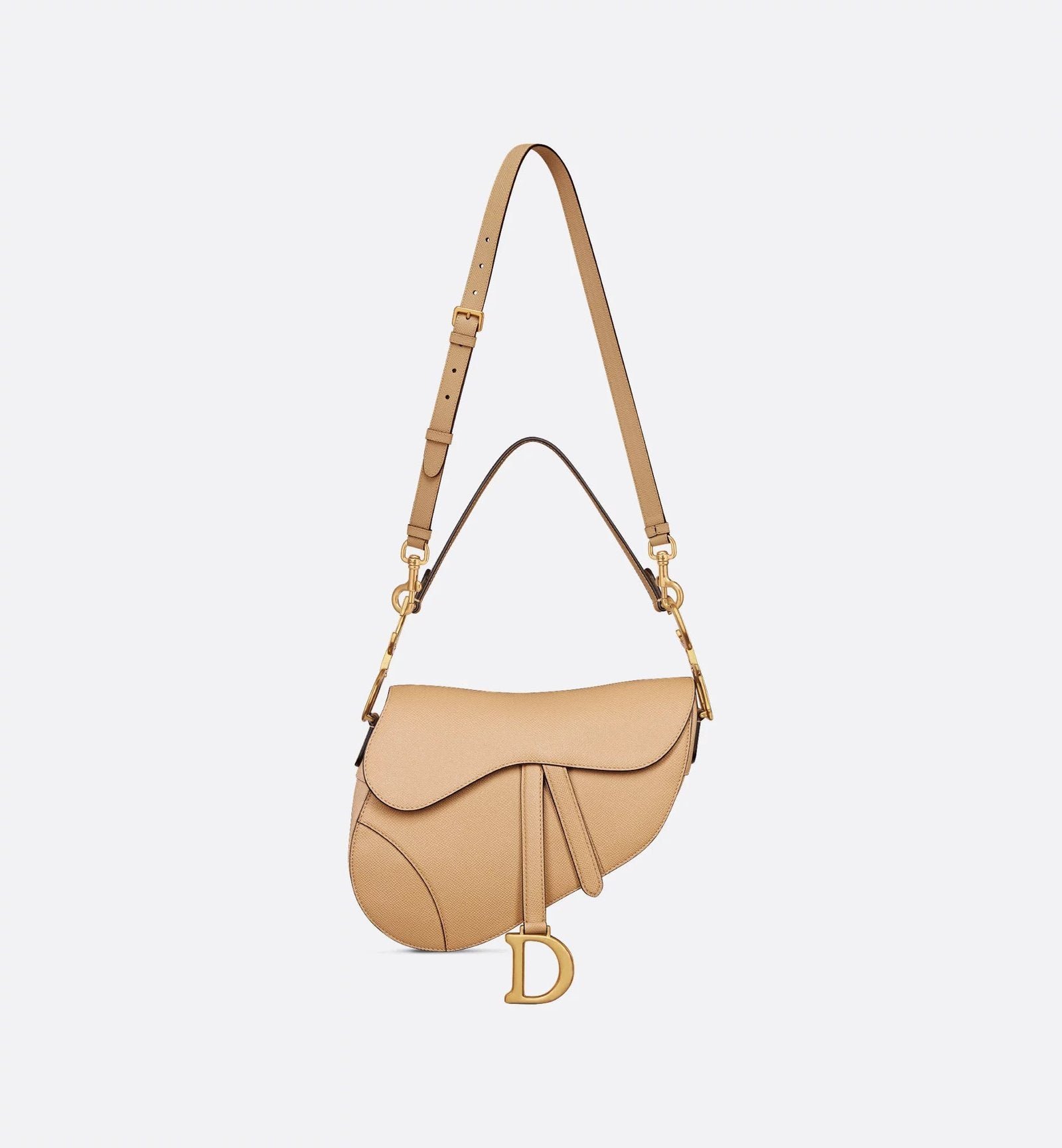Grained Calfskin Saddle Bag - Biscuit - Image 6