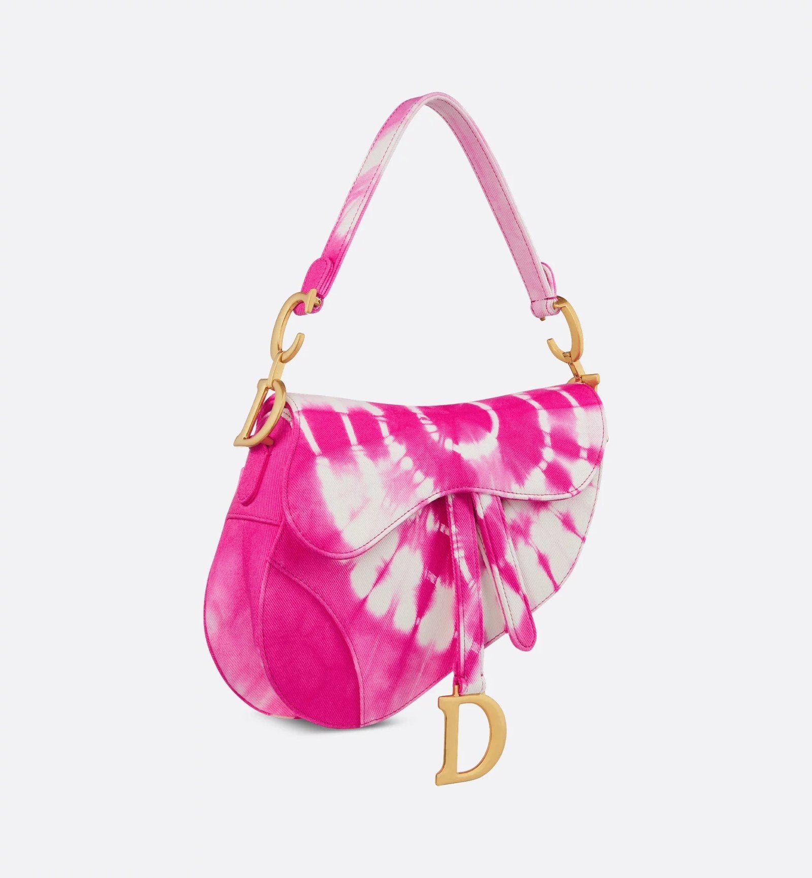 Saddle Bag with Strap – Fuchsia Tie & Denim - Image 5