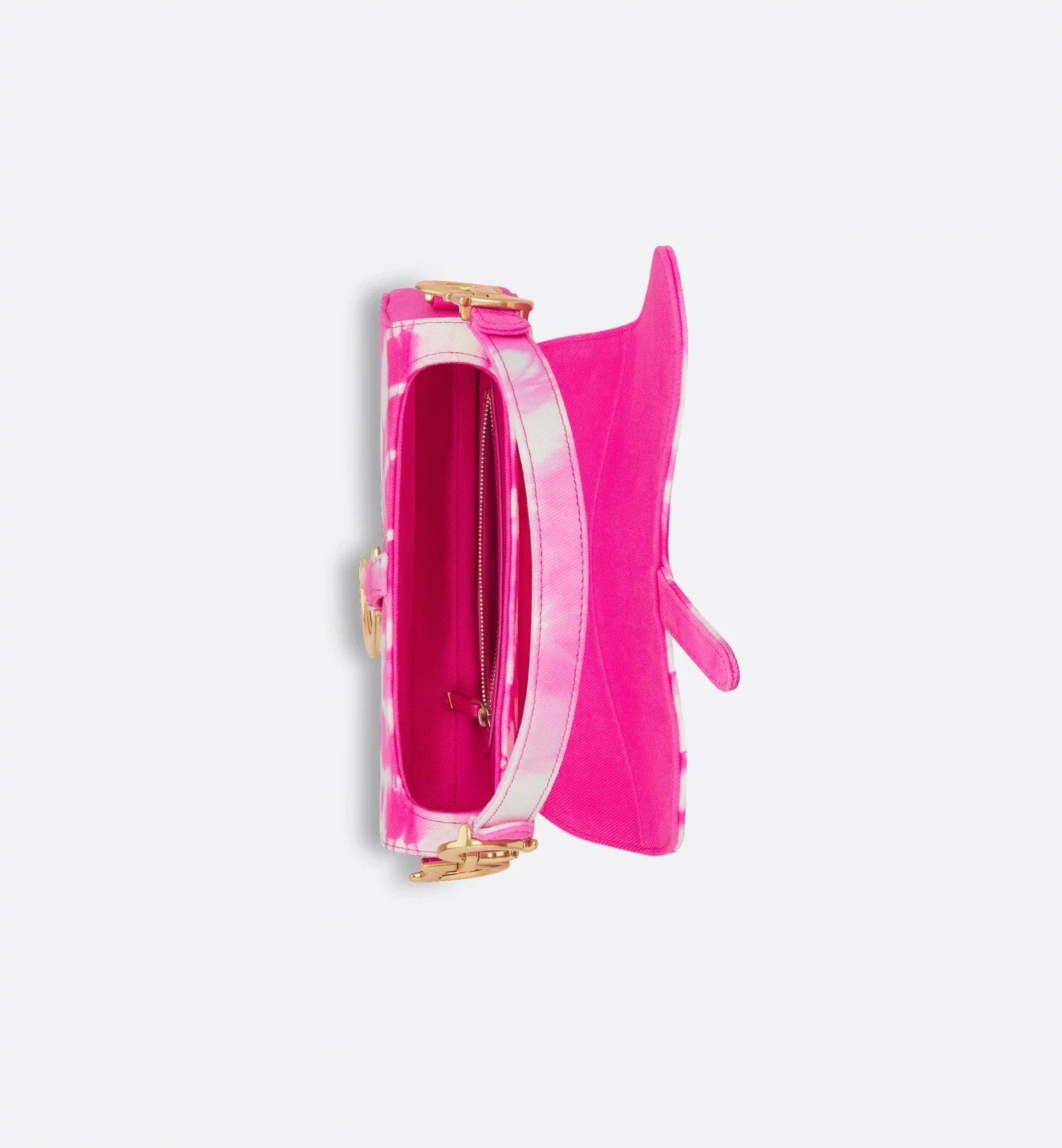 Saddle Bag with Strap – Fuchsia Tie & Denim - Image 3