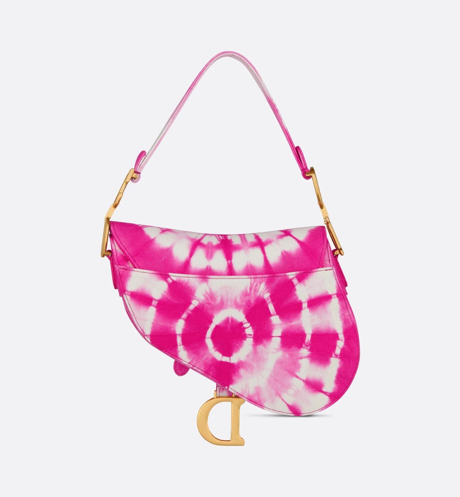 Saddle Bag with Strap – Fuchsia Tie & Denim - Image 2
