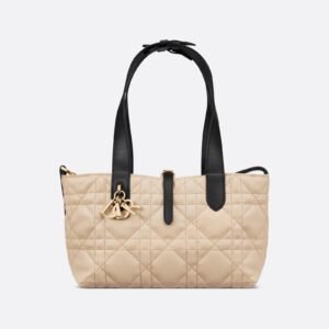Toujours Small Tote in Rope Beige and Black Calfskin