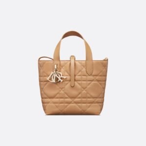 Toujours Mini Tote in Medium Tan Macrocannage Calfskin