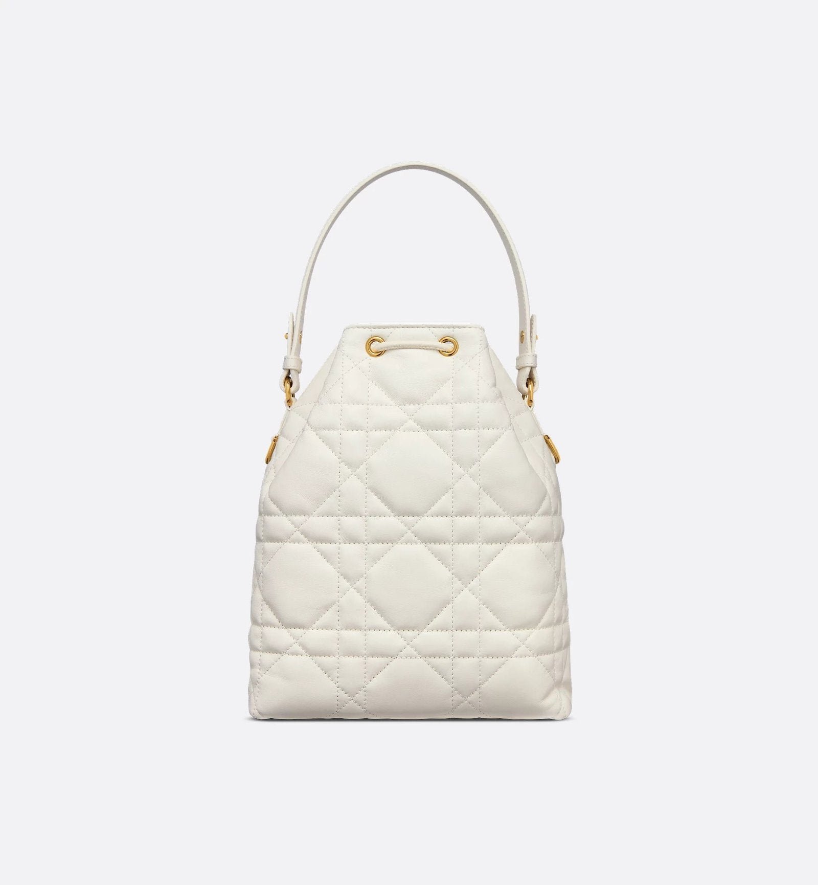 Macrocannage Lambskin Bucket Bag White - Image 2