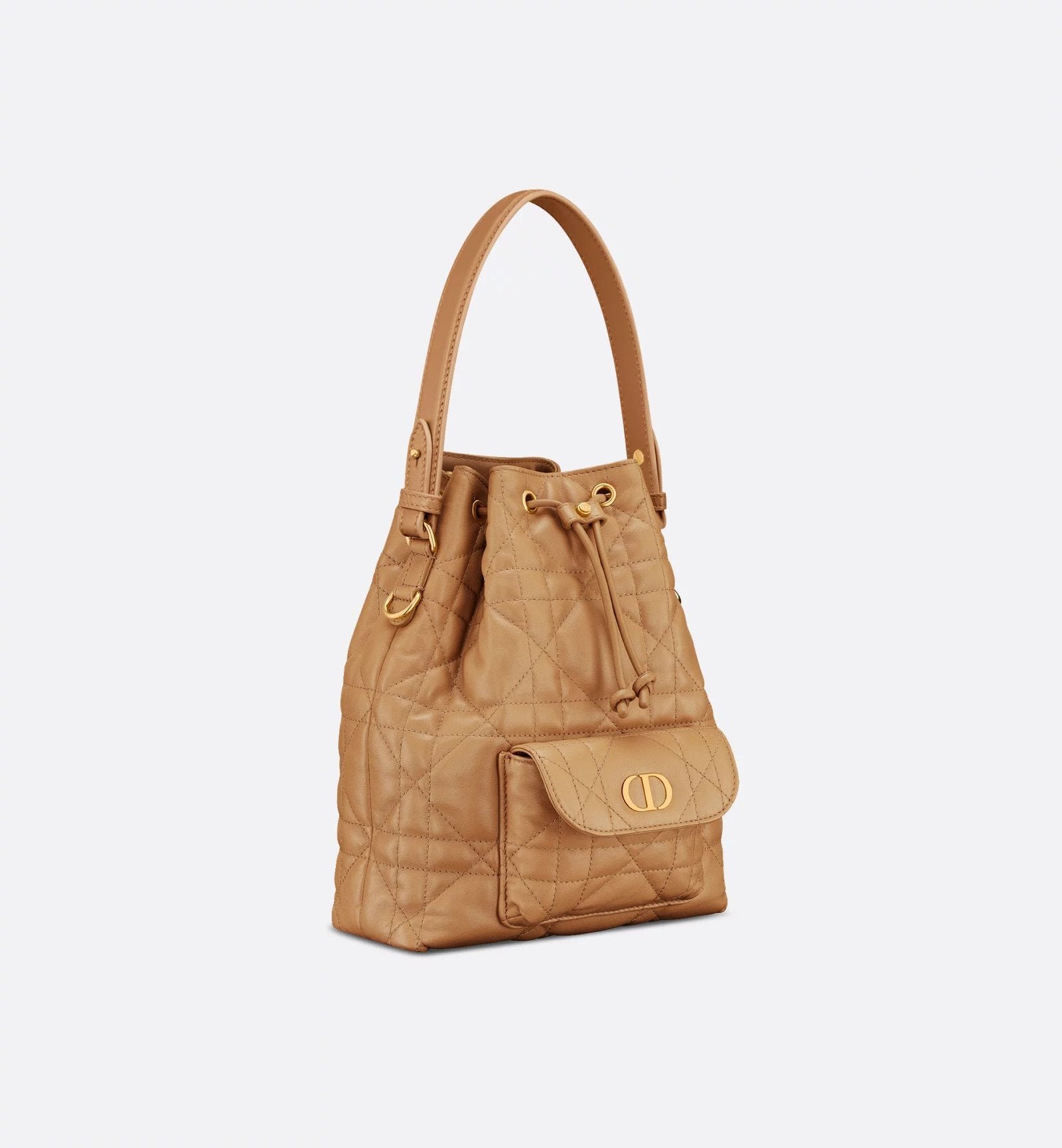 Macrocannage Lambskin Bucket Bag Light Gold - Image 8