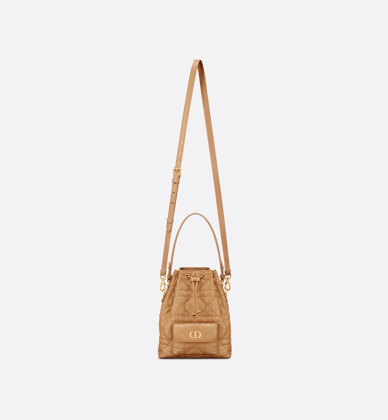 Macrocannage Lambskin Bucket Bag Light Gold - Image 3