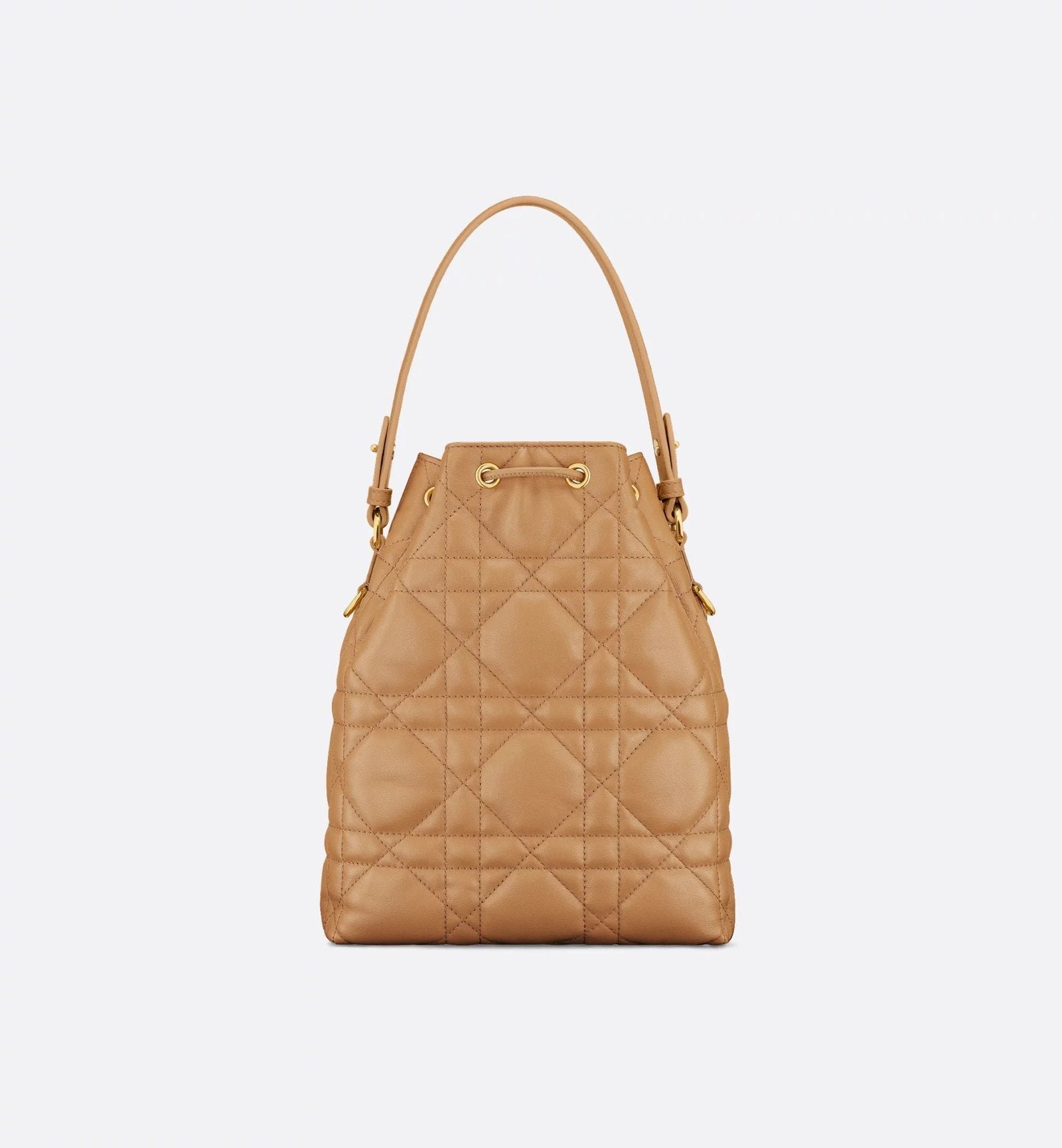 Macrocannage Lambskin Bucket Bag Light Gold - Image 2