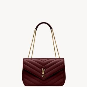 LOULOU Large in Matelassé Lambskin - Wine Red