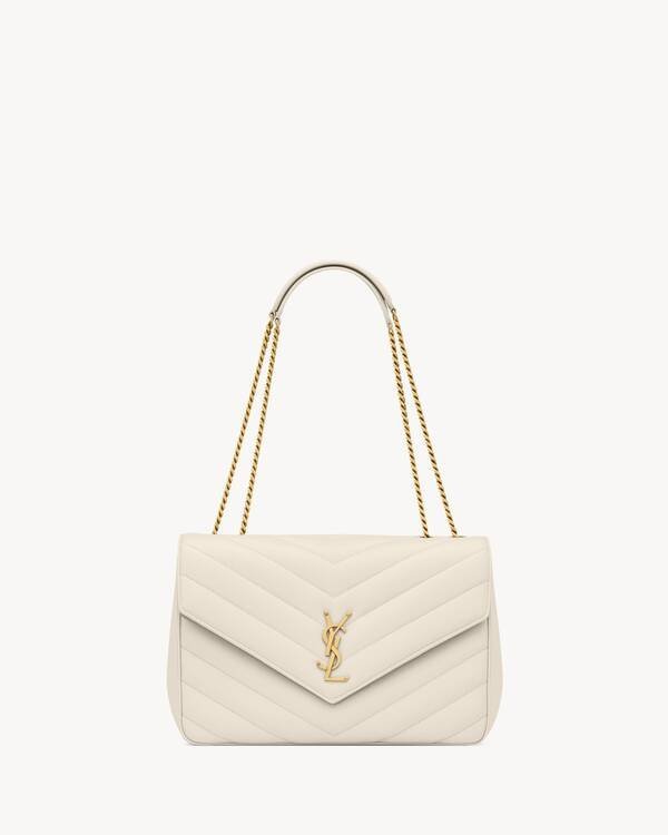 LOULOU Large in Matelassé Lambskin - White