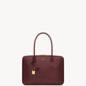 Sac de Jour Bauletto Bag in Box Leather – Rouge Cabernet
