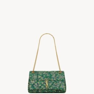 JAMIE Medium Flap Bag in Brocade - Green Earth
