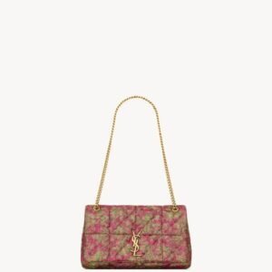 JAMIE Medium Flap Bag in Brocade - Pink Venus