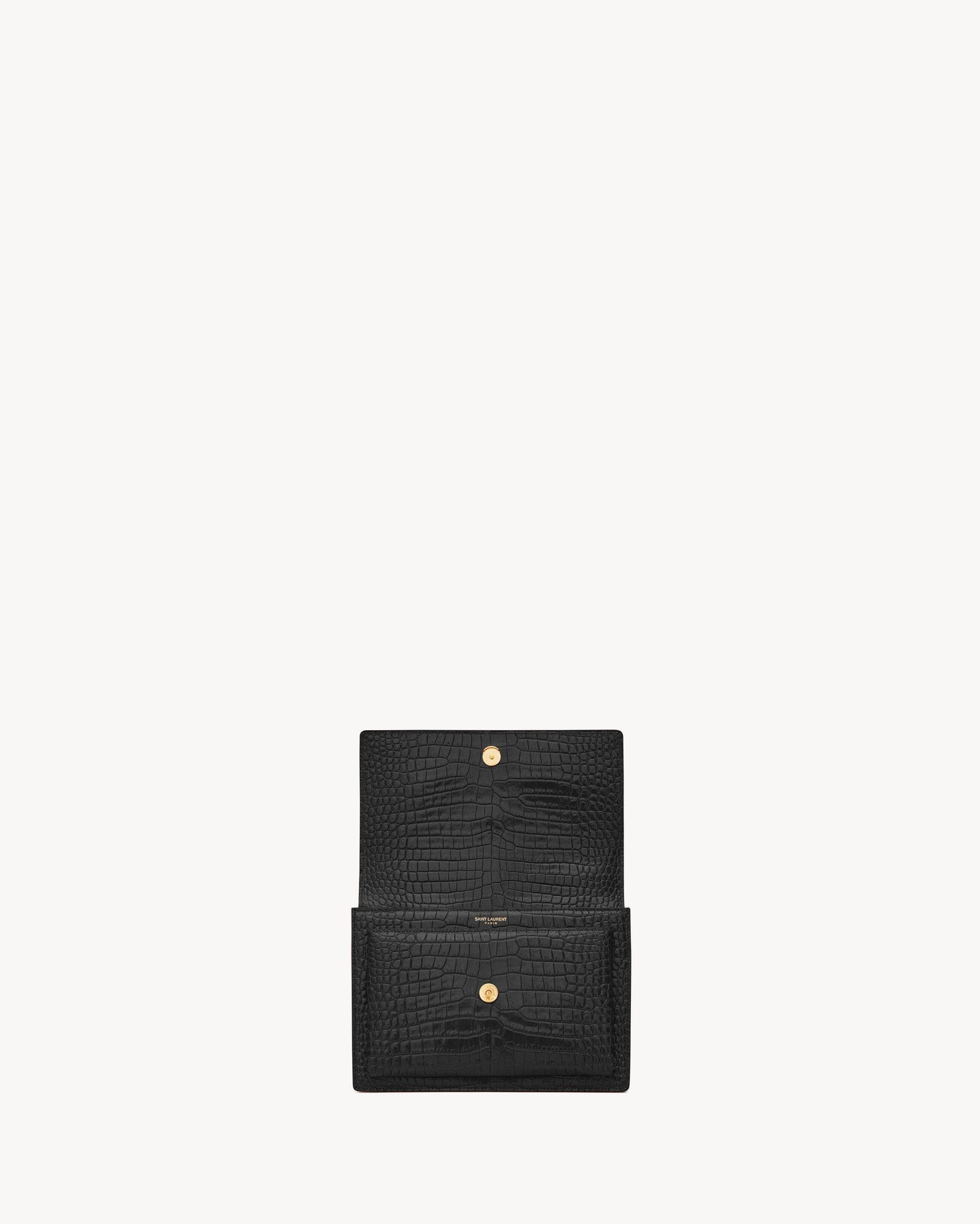 Sunset Medium Flap Bag in Embossed Calfskin - Black - Image 4