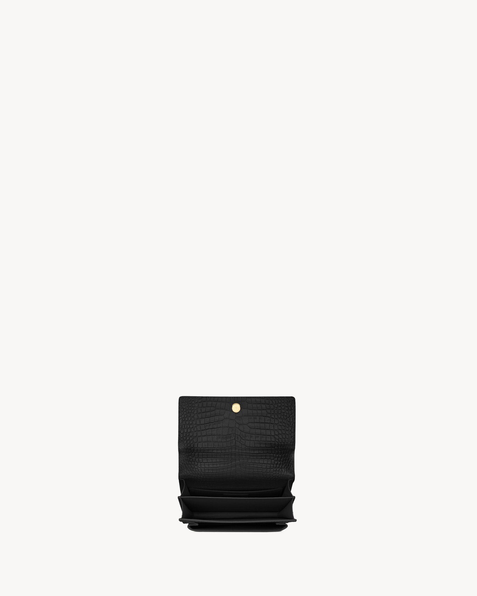 Sunset Medium Flap Bag in Embossed Calfskin - Black - Image 5