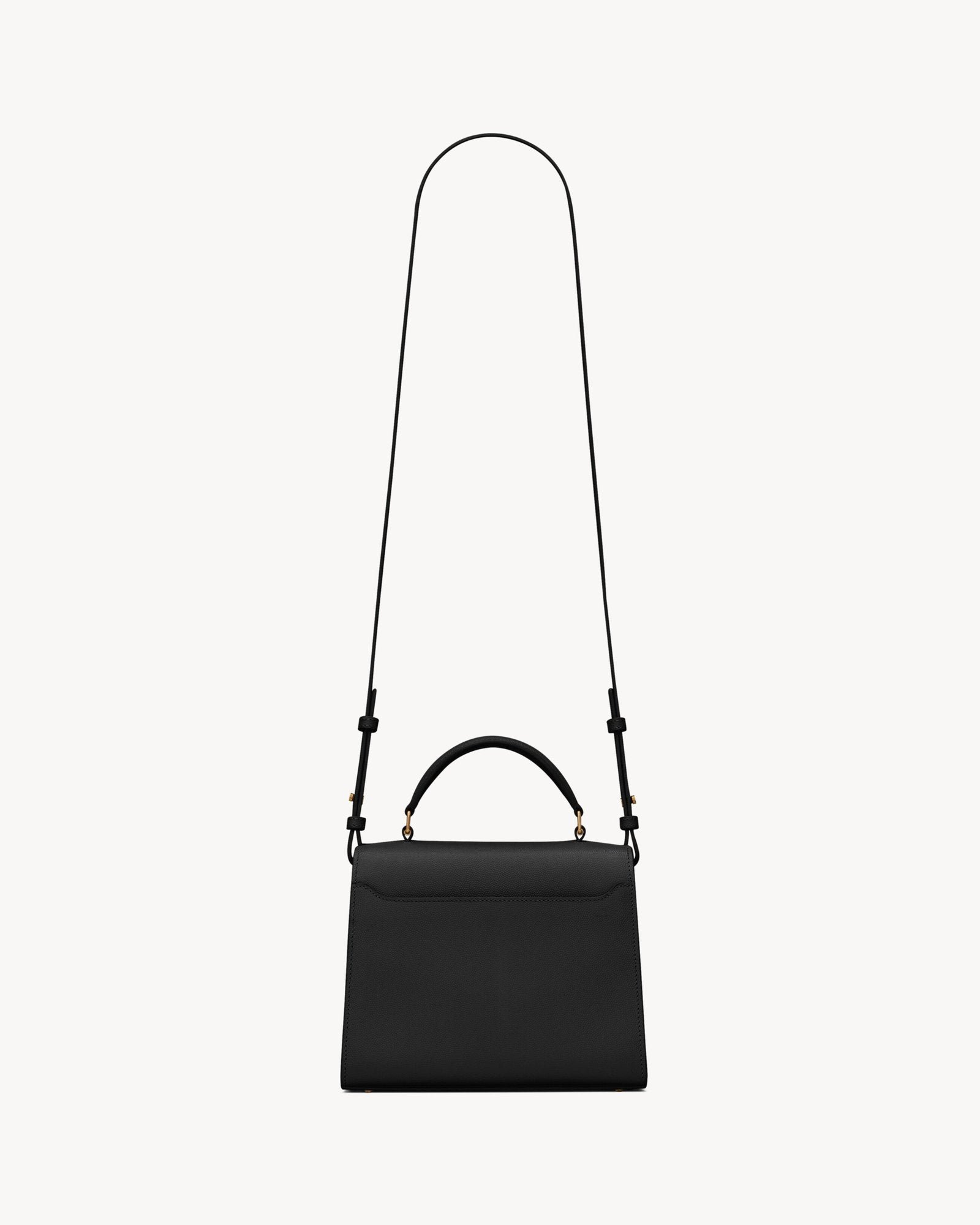 Mini Top Handle Bag in Grain de Poudre Embossed Leather – Black - Image 7