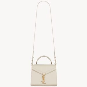 Mini Top Handle Bag in Grain de Poudre Embossed Leather – Blanc Vintage