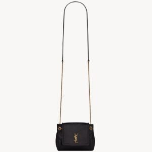 Mini Quilted Lambskin Shoulder Bag in Black
