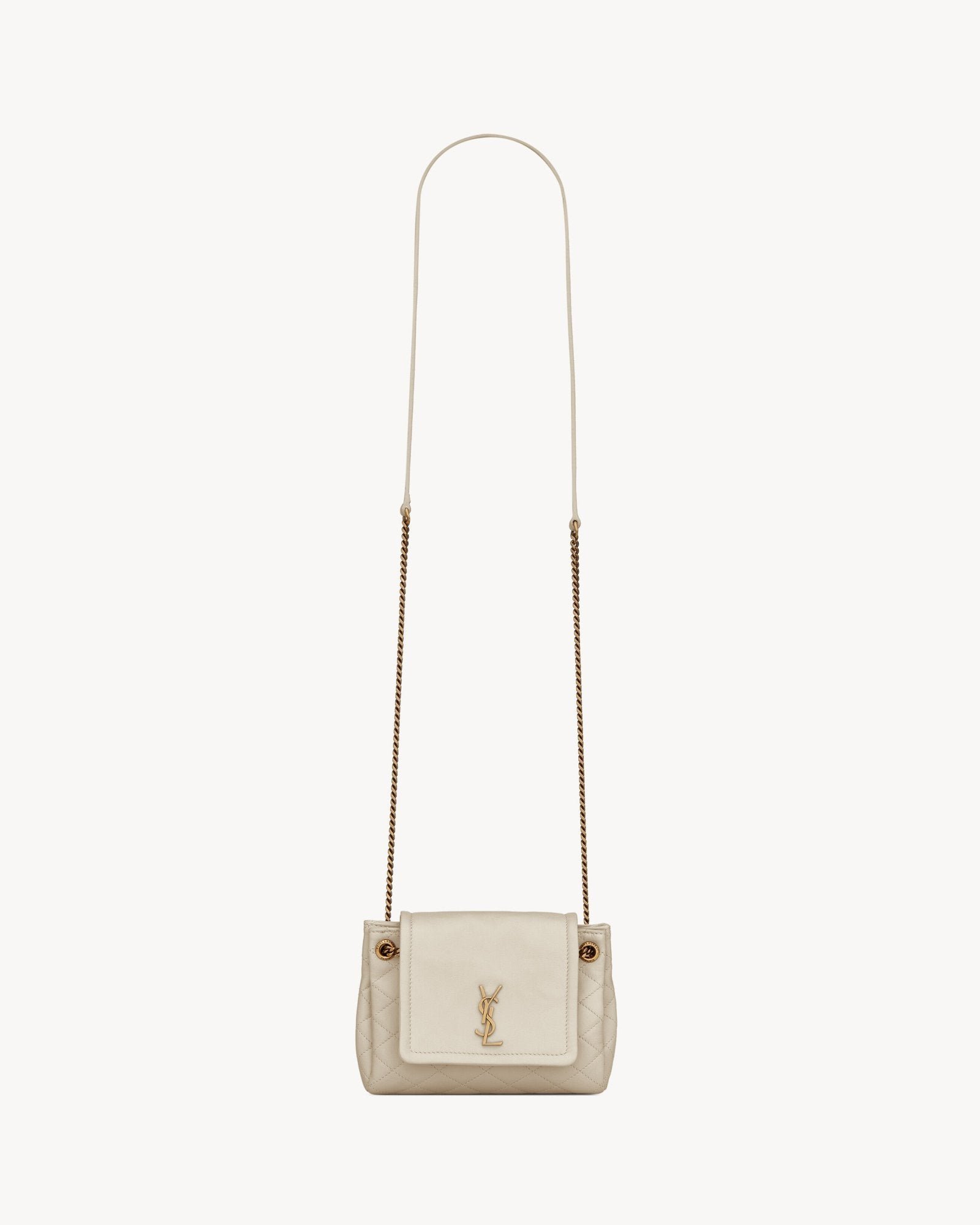 Mini Quilted Lambskin Shoulder Bag in Blanc Vintage - Image 3