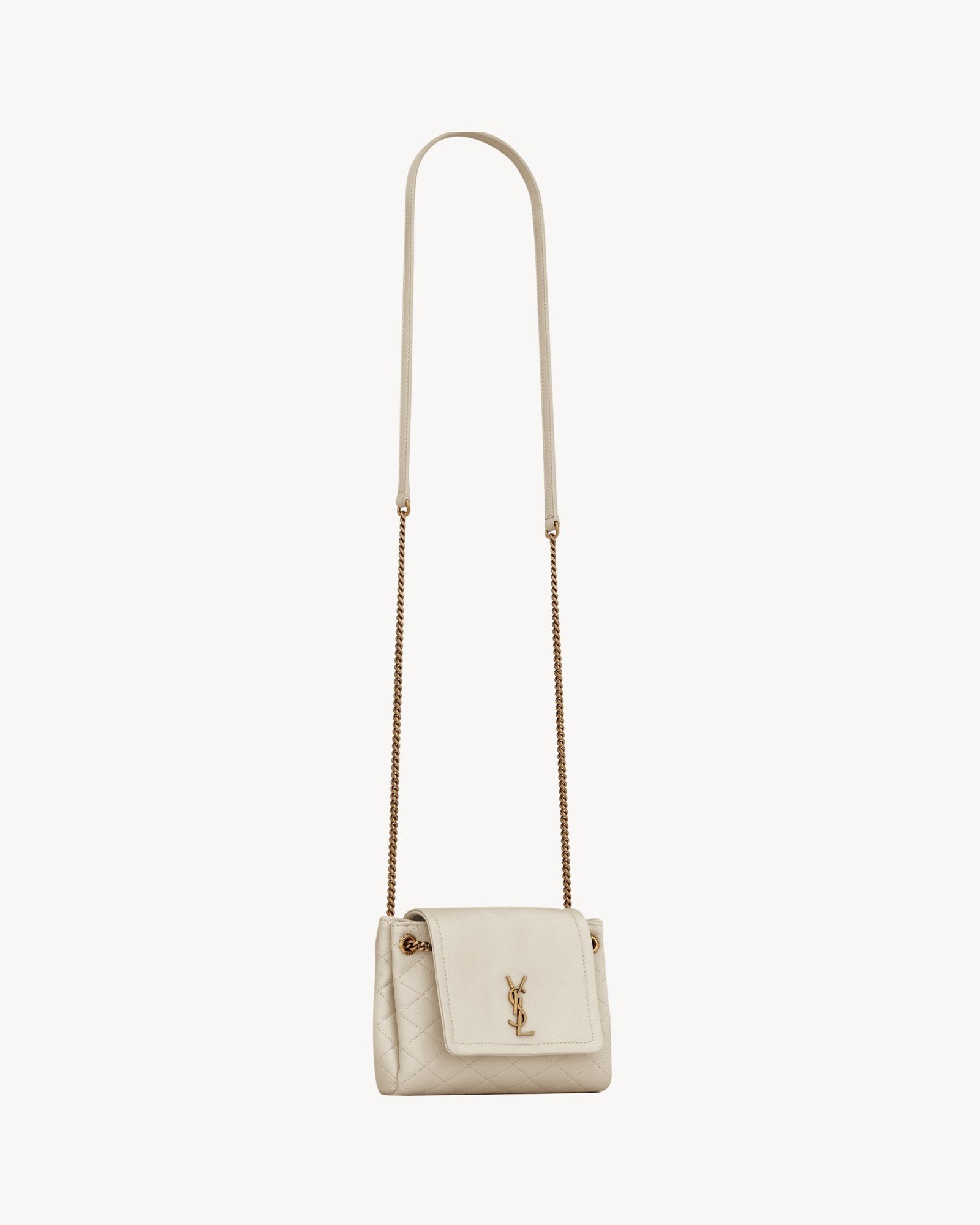 Mini Quilted Lambskin Shoulder Bag in Blanc Vintage - Image 6