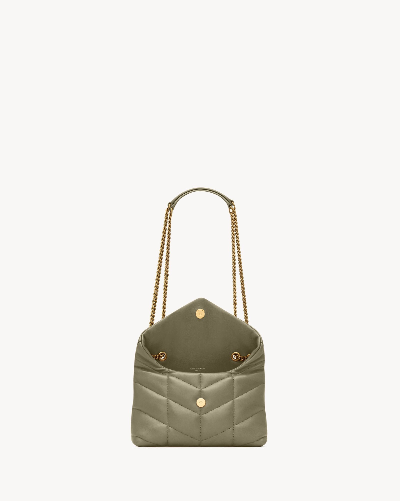 Mini Quilted Lambskin Puffer in Strong Moss - Image 2