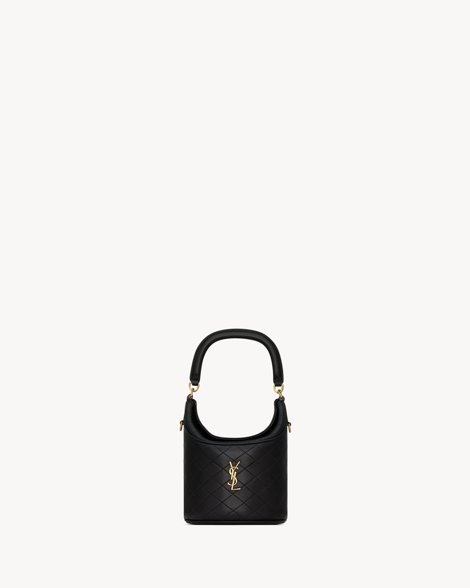 Quilted Lambskin Bucket Bag with Signature Emblem - Image 2