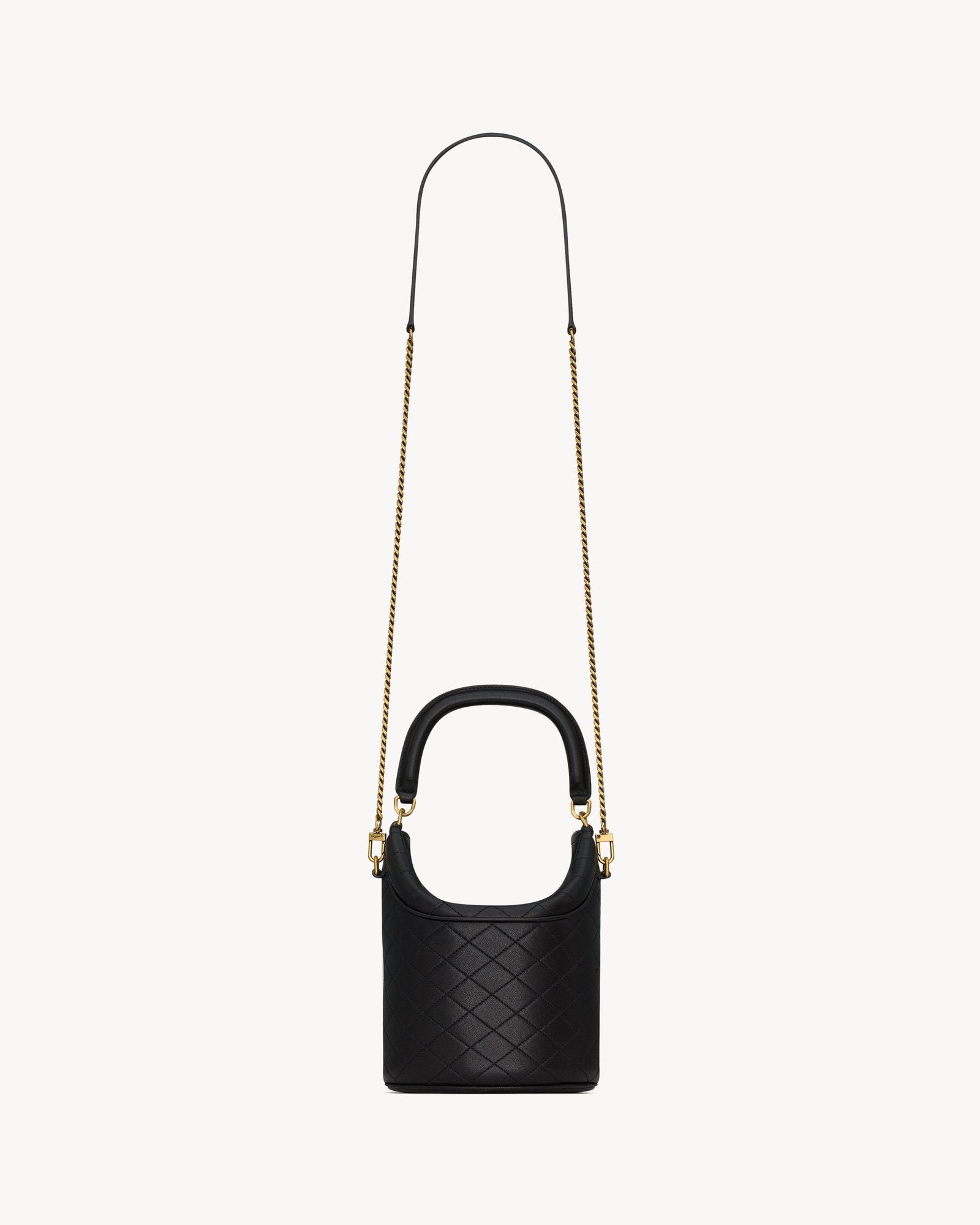 Quilted Lambskin Bucket Bag with Signature Emblem - Image 4