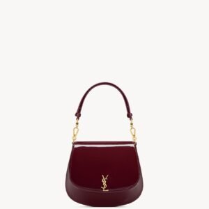 Mini Voltaire Top Handle Bag in Patent Lambskin – Dark Red Wine