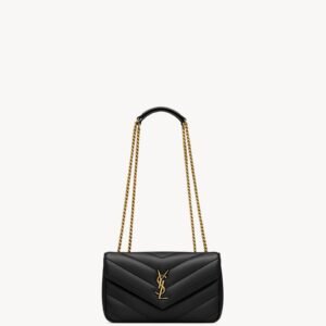 LOULOU Small in Matelassé Lambskin - Black