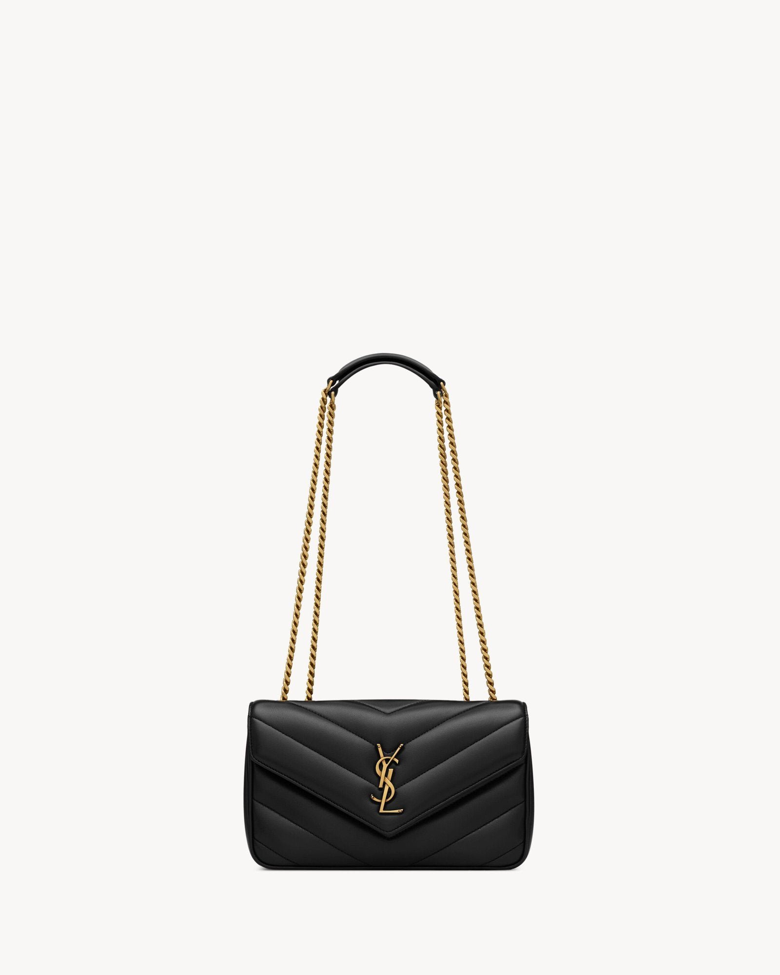 LOULOU Small in Matelassé Lambskin - Black
