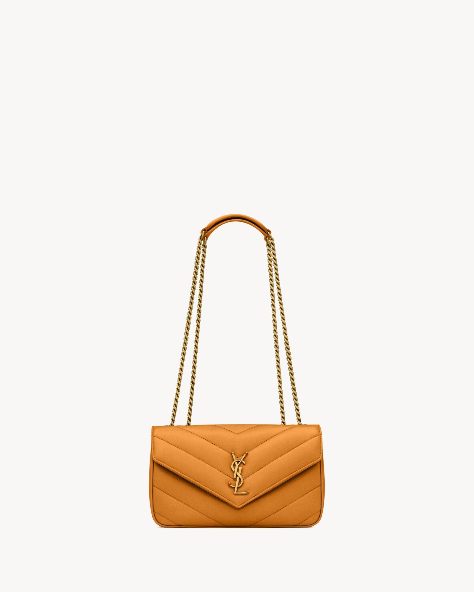 Chevron Quilted Chain Bag — Sunflower Lambskin - Image 5