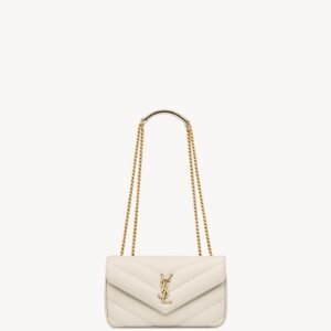 LOULOU Small in Matelassé Lambskin - Blanc Vintage