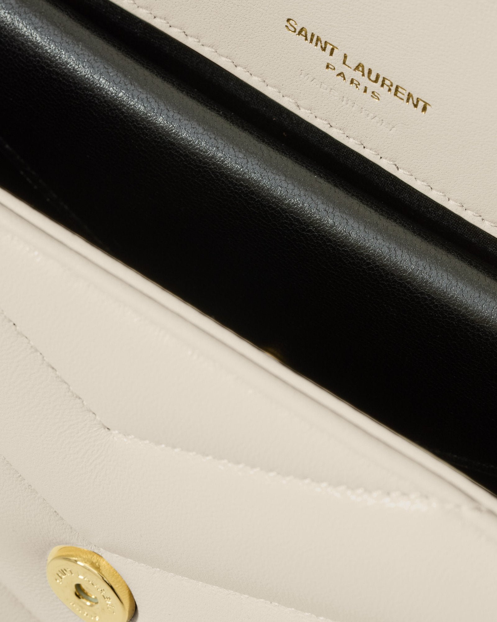 LOULOU Small in Matelassé Lambskin - Blanc Vintage - Image 7