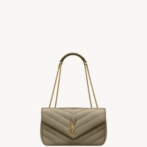 LOULOU Medium in Matelassé Lambskin - Moss