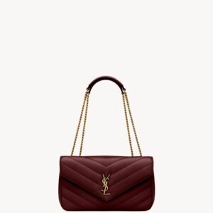 LOULOU Medium in Matelassé Lambskin - Wine Red