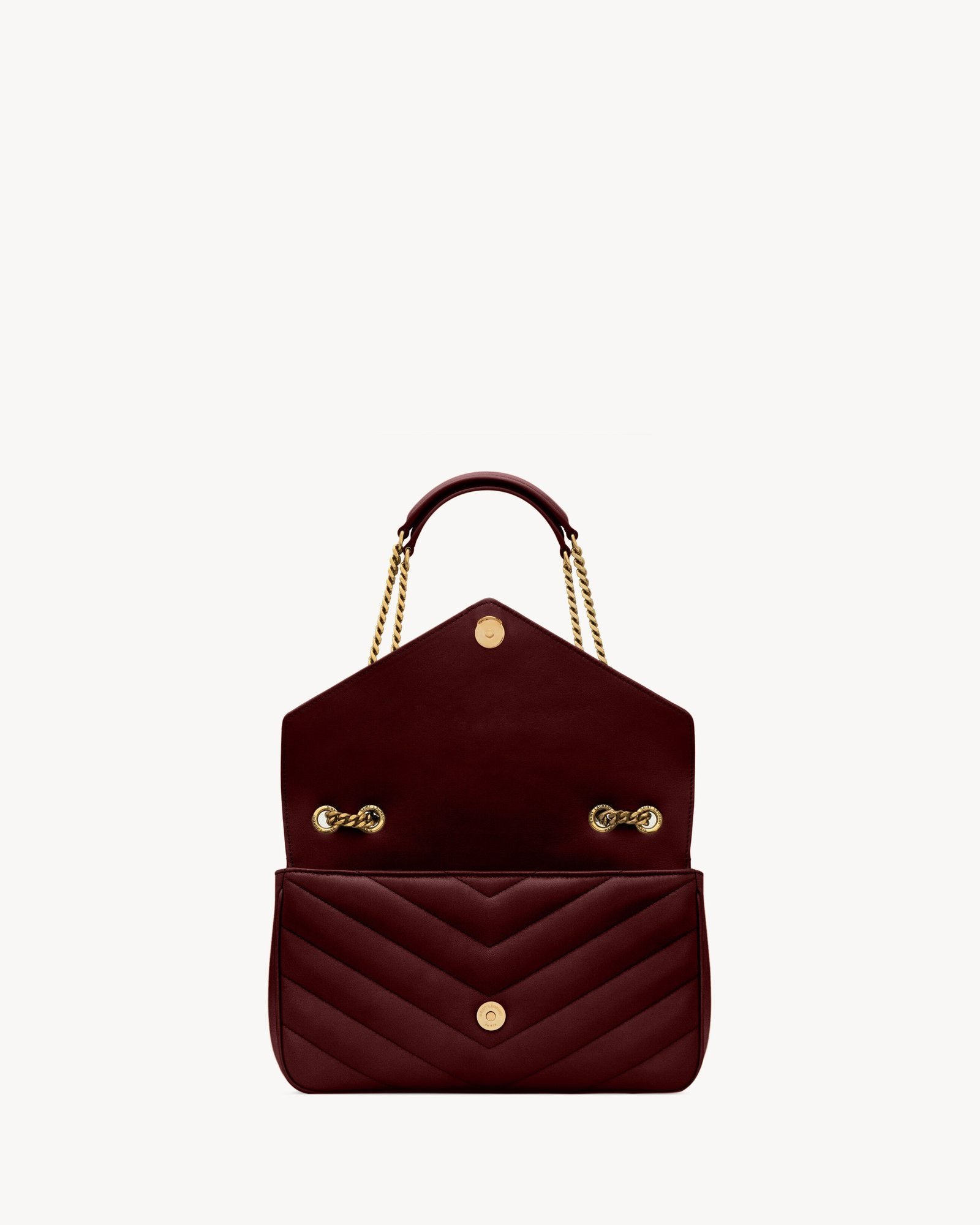 LOULOU Medium in Matelassé Lambskin - Wine Red - Image 4